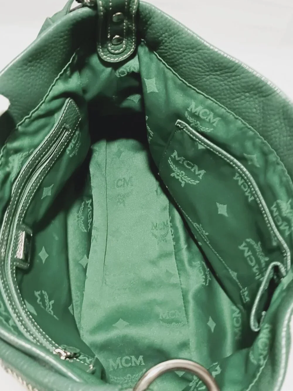 MCM Green Pebbled Leather Shoulder Bag ⭐️Vintage/Rare⭐️
